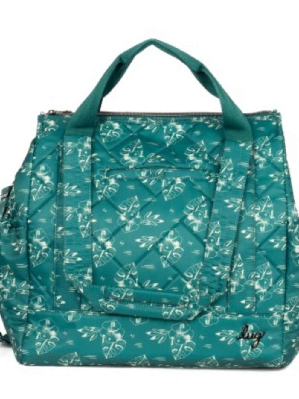 Lug Kerstin Lindquist Baby Yacht Carry-All Zip-Top Tote Aloha Outline Teal Green
